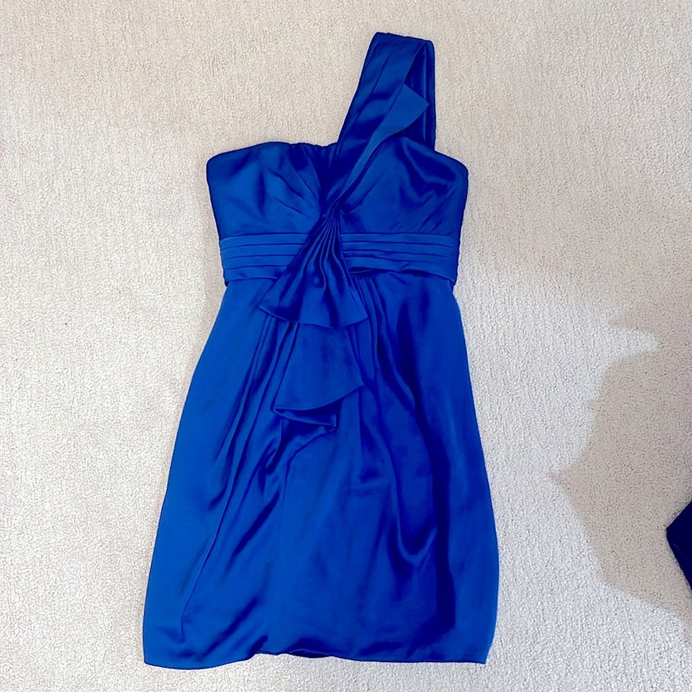 Blue one shoulder BCBG dress